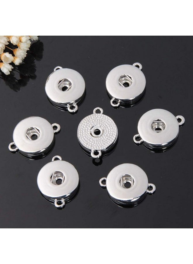 Teensery 10 Pcs 18mm Blank Hang Snap Base Pendant Double Holes Interchangeable Snap Pendant Charm for DIY Necklace Bracelet Jewelry Making Supplies  - Image 2