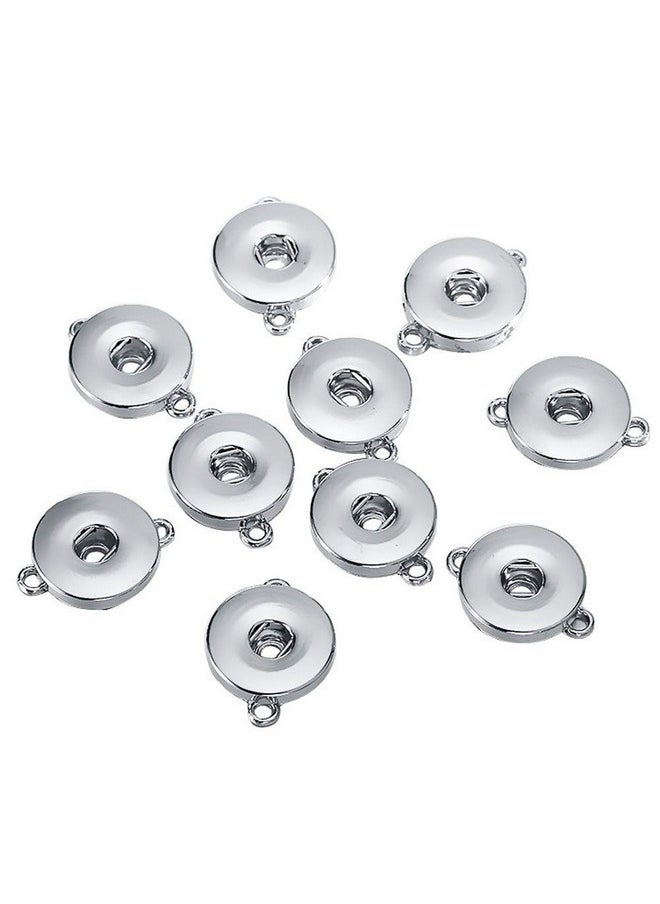Teensery 10 Pcs 18mm Blank Hang Snap Base Pendant Double Holes Interchangeable Snap Pendant Charm for DIY Necklace Bracelet Jewelry Making Supplies  - Image 1