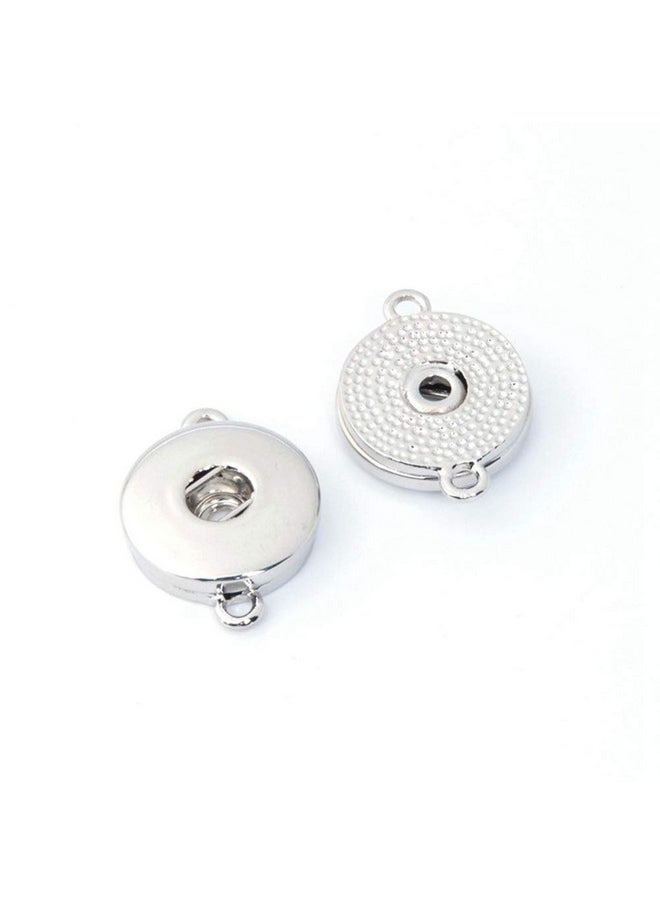 Teensery 10 Pcs 18mm Blank Hang Snap Base Pendant Double Holes Interchangeable Snap Pendant Charm for DIY Necklace Bracelet Jewelry Making Supplies  - Image 3