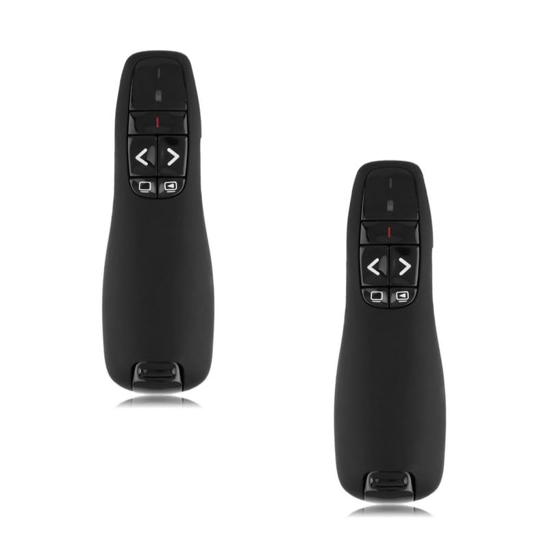 Tech King Buy ONE GET ONE Wireless Presenter R400 Remote Control Laser Pointer Pen with USB Receiver for PC Laptops Latest Power Point Presentation PPT Slide Changer Controller Clip Clicker - Image 1