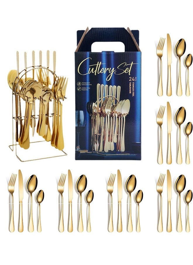 lohpbat - 24-Piece Gold Silverware Set - Image 1