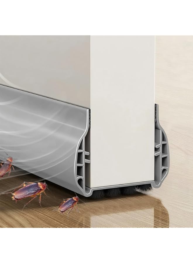 The Bros Under Door Draft Stopper, Adhesive Bottom Door Gap Filler & Seal, Block Noise, Sound, Cold Air, Cuttable Under Door Seal Stopper, Easy Install Draft Blocker, 36.6" Length - Grey - Image 1