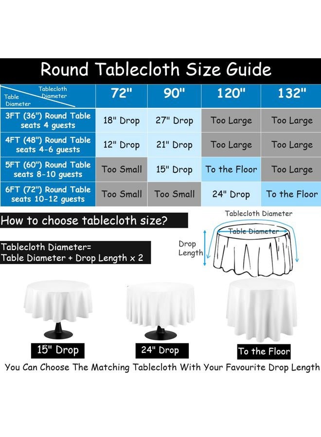 Urby 120 inches large Ivory Round Tablecloth for 5-6ft Round Folding Table That Seats 6-8 Guests, for Table with 6 Chairs. Ideal for Party, Wedding, Banquet and Events. - Image 5