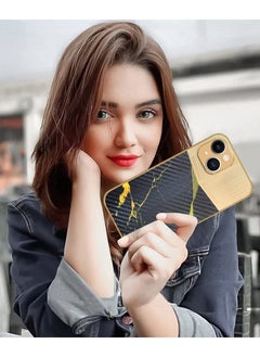 iPhone 13 Luxury Gold Plated Case Hybrid Electroplated Frame Back Cover with Carbon Fiber Texture Marble Pattern Black/Gold - pzsku/ZACDADD69725A3DE29DE1Z/45/_/1656398181/26018acb-aff9-4859-9c29-f45f2c0ace45