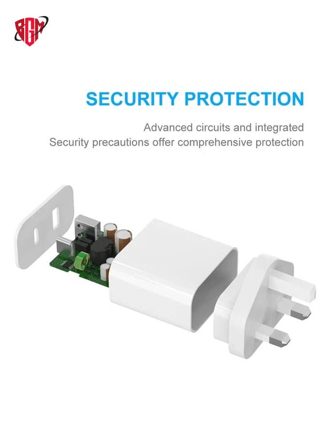 BGM 20W PD USB C Plug Charger Dual Port Wall Plug Charging with for i Phone 13 Pro i Pad i Phone 12/12 Mini/12 Pro/Max/11/XR/X Pixel Samsung (White) - Image 3