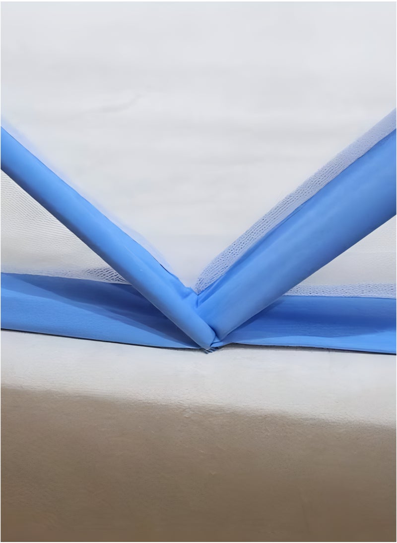Foldable Pop-Up Mosquito Net Tent for Bed – 190x135x80cm – Double Size Portable Bottomless Machardoni Bed Canopy with Breathable Washable Anti-Mosquito Hexagonal Mesh and Fiberglass Tube Frame for Newborn Infants, Babies, Children and Adults Ideal Use for Home, Travel, Camping, School Dormitories, Indoor and Outdoor Use
