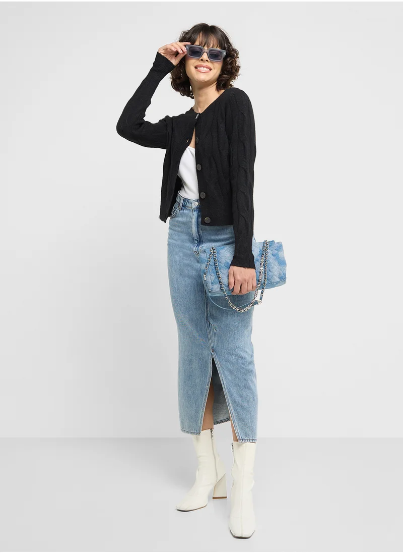 ONLY Button Down Cable Knit Cardigan