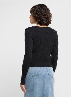 ONLY Button Down Cable Knit Cardigan  - Image 2