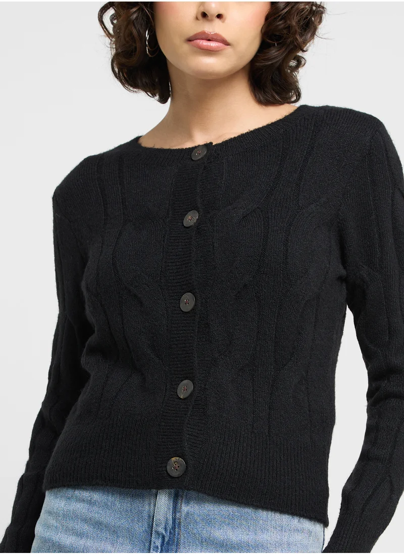 ONLY Button Down Cable Knit Cardigan