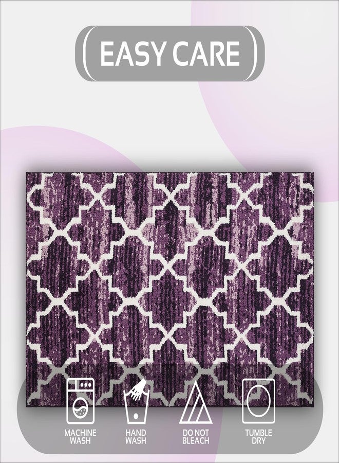 Better Trends Savio Collection 30" x 50" Purple Bath Rug, Non Slip Bath Mat & Washable Bathroom Rugs - Image 5