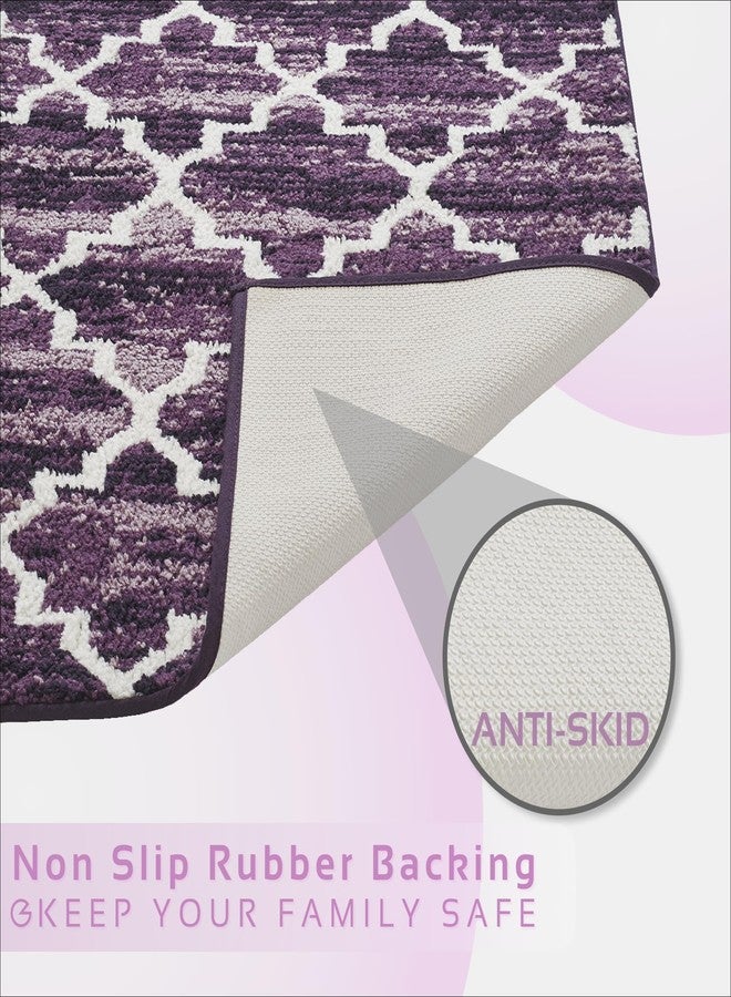 Better Trends Savio Collection 30" x 50" Purple Bath Rug, Non Slip Bath Mat & Washable Bathroom Rugs - Image 4
