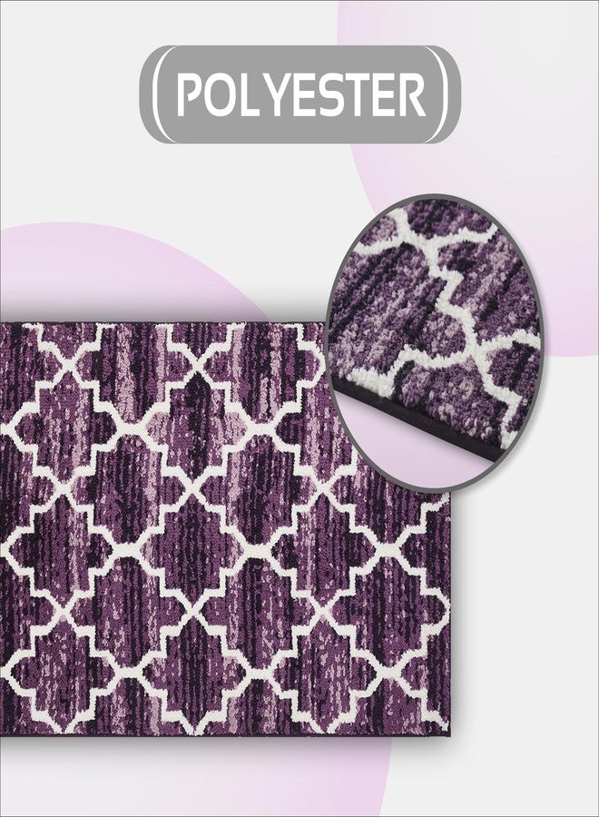 Better Trends Savio Collection 30" x 50" Purple Bath Rug, Non Slip Bath Mat & Washable Bathroom Rugs - Image 3