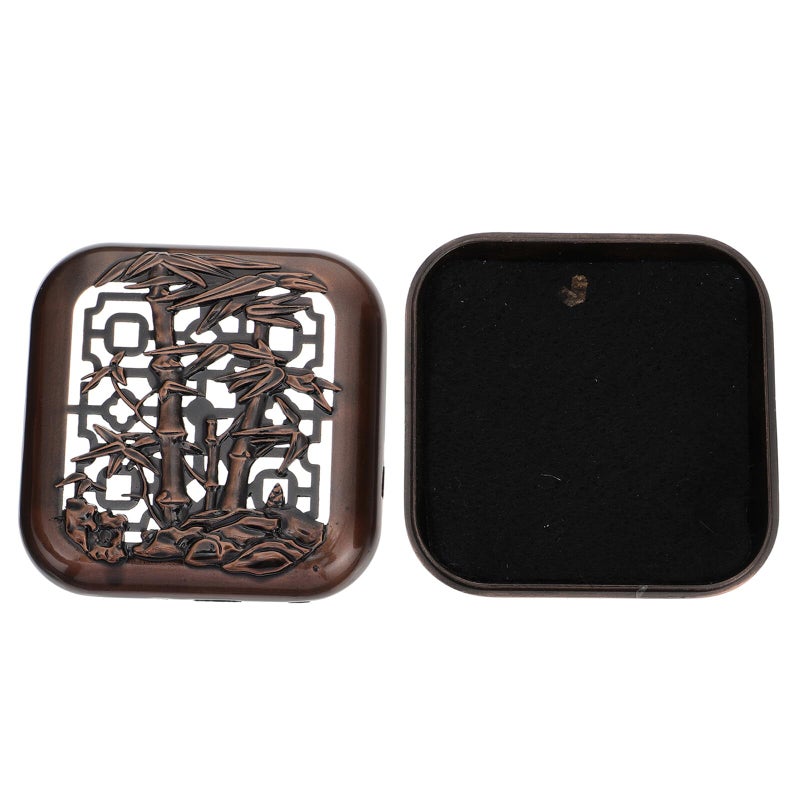 Zinc Alloy Incense Burner Holder Hollow Carved Mini Tabletop Decor For Tea Ceremony - Image 2