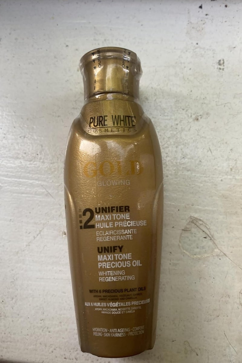 بيور وايت كوزماتيكس زيت تفتيح البشرة الذهبي المتوهج 100 مل