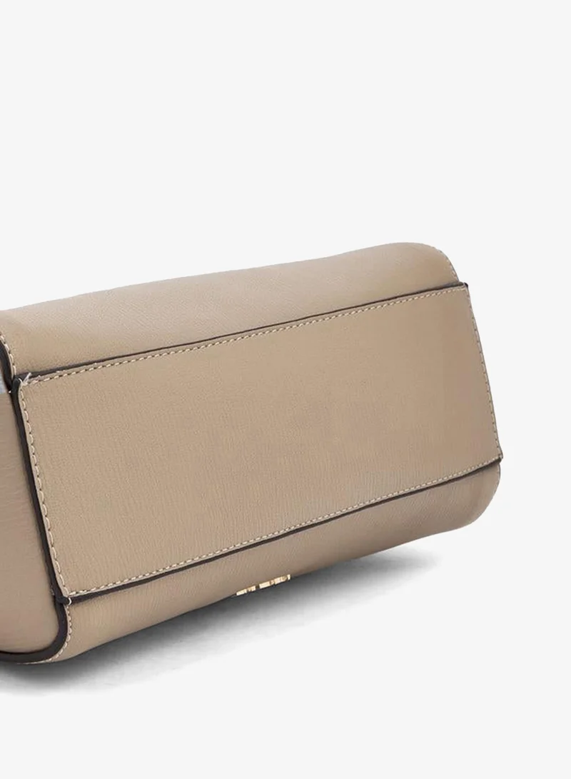 Paprika TAUPE Textured Satchel Bag With Top Handle for Women | Best Price UAE