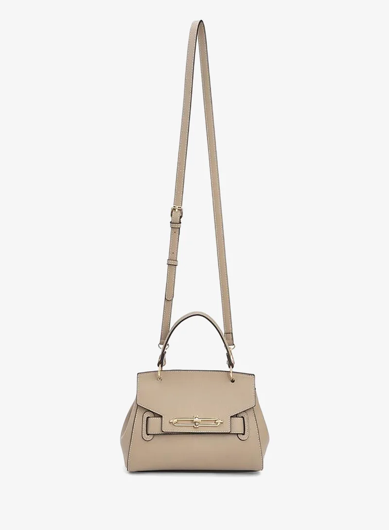 بابريكا Textured Satchel Bag With Top Handle