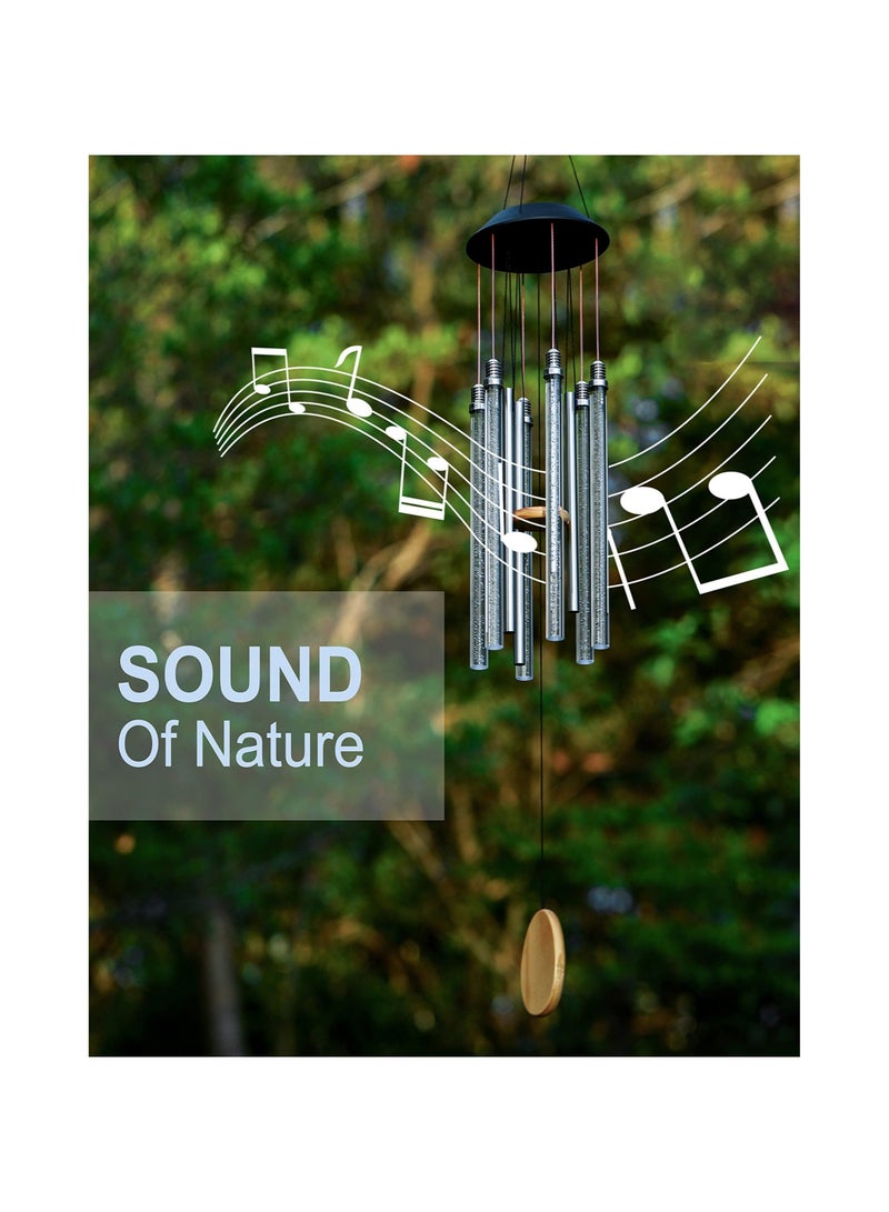 Captaintech Solar Wind Chimes for Outside 6 LED Tubes Color Changing Outdoor Clearance Unique Garden Decor Colorful Patio Waterproof Sunscreen Intelligent Optical Control Gifts for Her Him 3Inches Long - Image 2