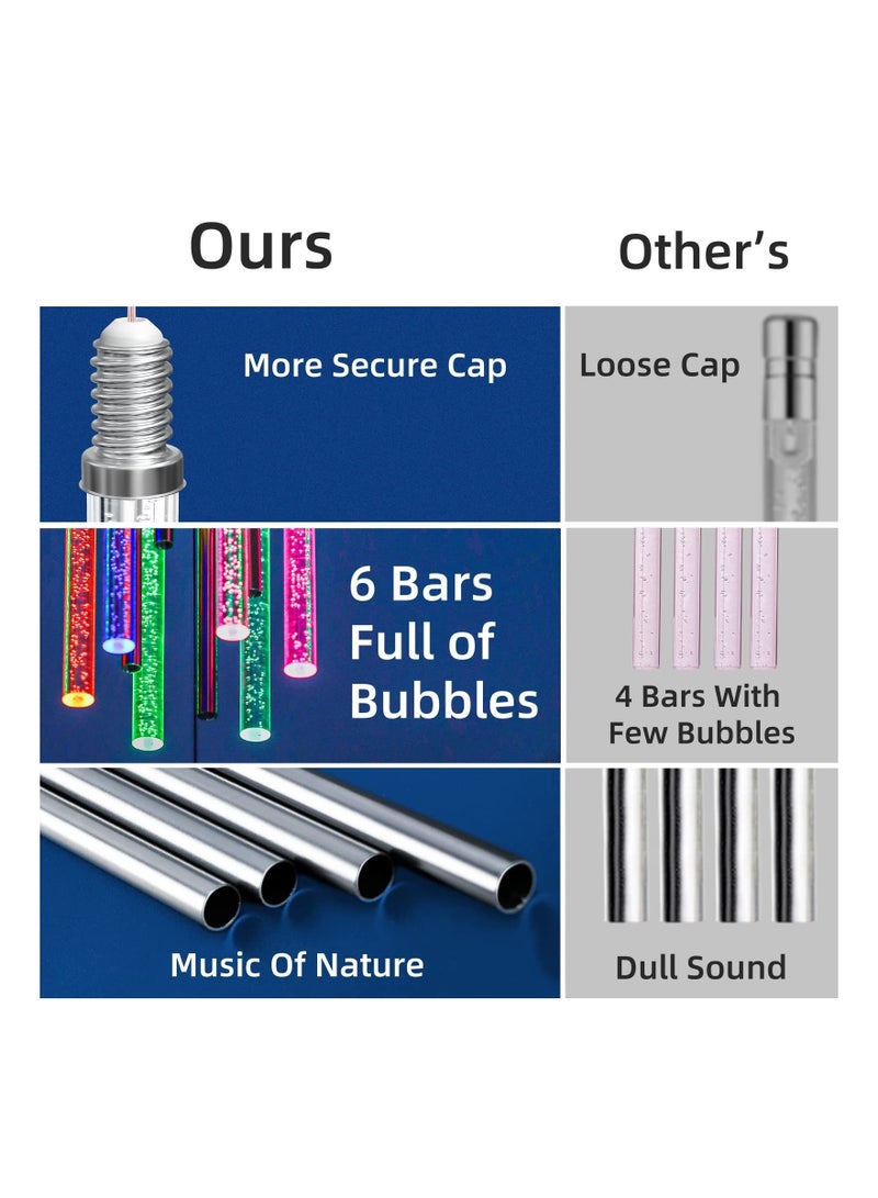 Captaintech Solar Wind Chimes for Outside 6 LED Tubes Color Changing Outdoor Clearance Unique Garden Decor Colorful Patio Waterproof Sunscreen Intelligent Optical Control Gifts for Her Him 3Inches Long - Image 3