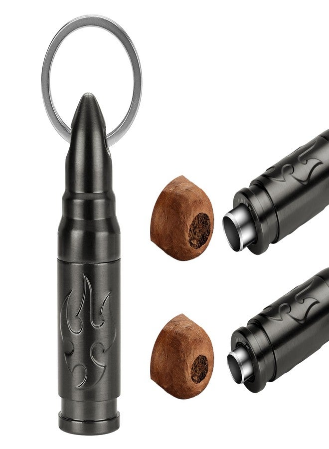 LIHTUN Portable Cigar Punch Cutter - Twist-Out Cigar Punch with 2 Sizes, Clockwise Switch Between Large and Small Punch Holes, Precision Cutting for Various Cigars (Gunmetal) - Image 1