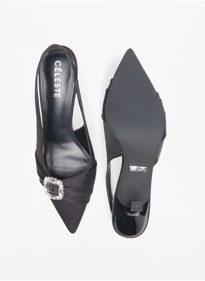 Celeste - Women's Embellished Slingback Sandals with Stiletto Heels - Image 1