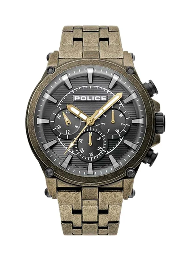 بوليس Black Dial Grey Stainless Steel Bracelet Chronograph Watch for Men 47mm