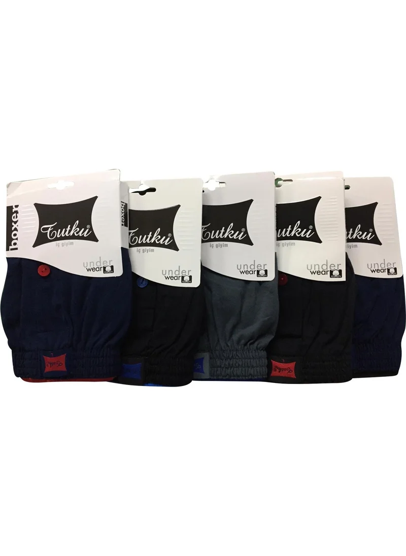 Tutku Combed Cotton Men's Boxer 5 Pack Comfortable Loose Cut