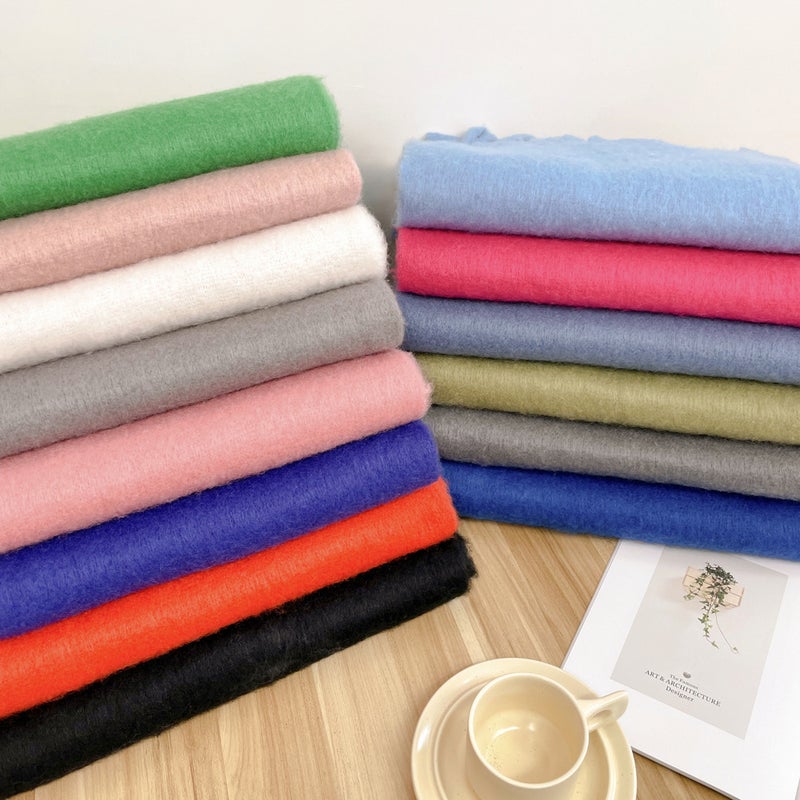 Vacuum Packed Mohair Scarf Wholesale Labeling and Delivery and White Scarf Shawl Autumn and Winter Pure Color Scarf - Image 5