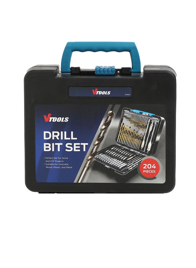 VTOOLS 204 Piece Drill Bit Set With HSS Bits and Storage Case  - Image 3