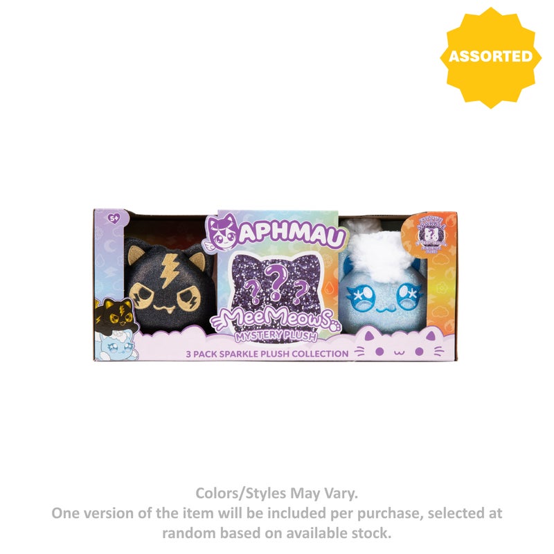 Aphmau MeeMeows Sparkle Collection Elemental Mystery Plush 3-Pack (15.24 cm, Assorted) - Image 1
