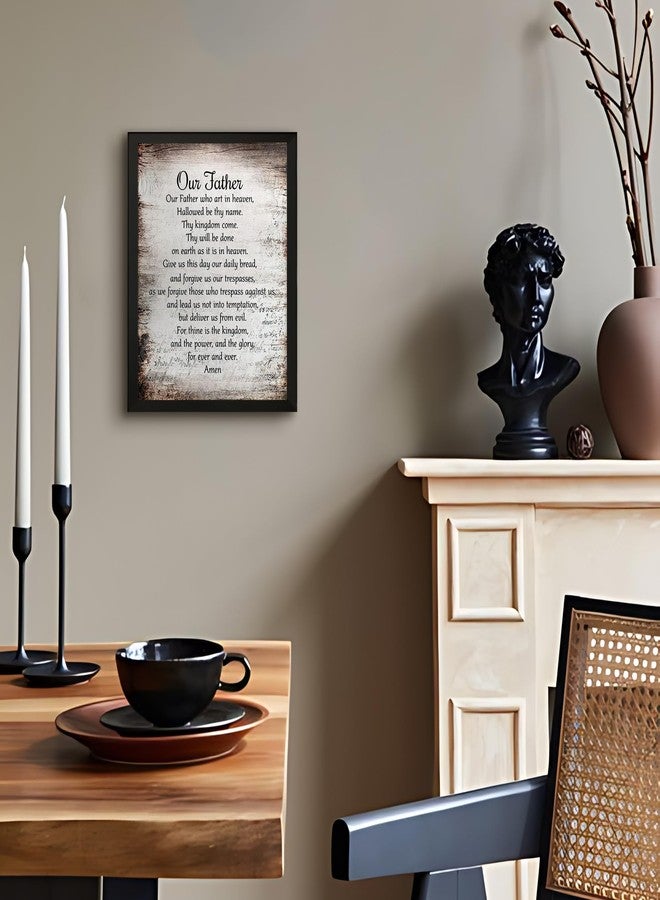PHAMTE Christian Our Father The Lords Prayer Framed Wall Art Prints Posters Decor, Inspirational Quotes Bible Verse Scripture Pictures Framed Artwork for Walls Prayer Room Living Room Home Decor 11x14 - Image 4