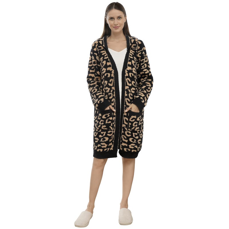 DOOWELL Womens Knit Lightweight Absorbent Robes Soft Spa Bathrobe Loungewear with Pockets