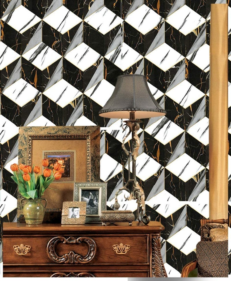 RedChimes Self-Adhesive Wallpaper Waterproof Old Furniture Vinyl Stickers Wooden Door Wardrobe Desktop PVC Wall Papers 45 X 304 CM- (3D Style-2) - Image 3