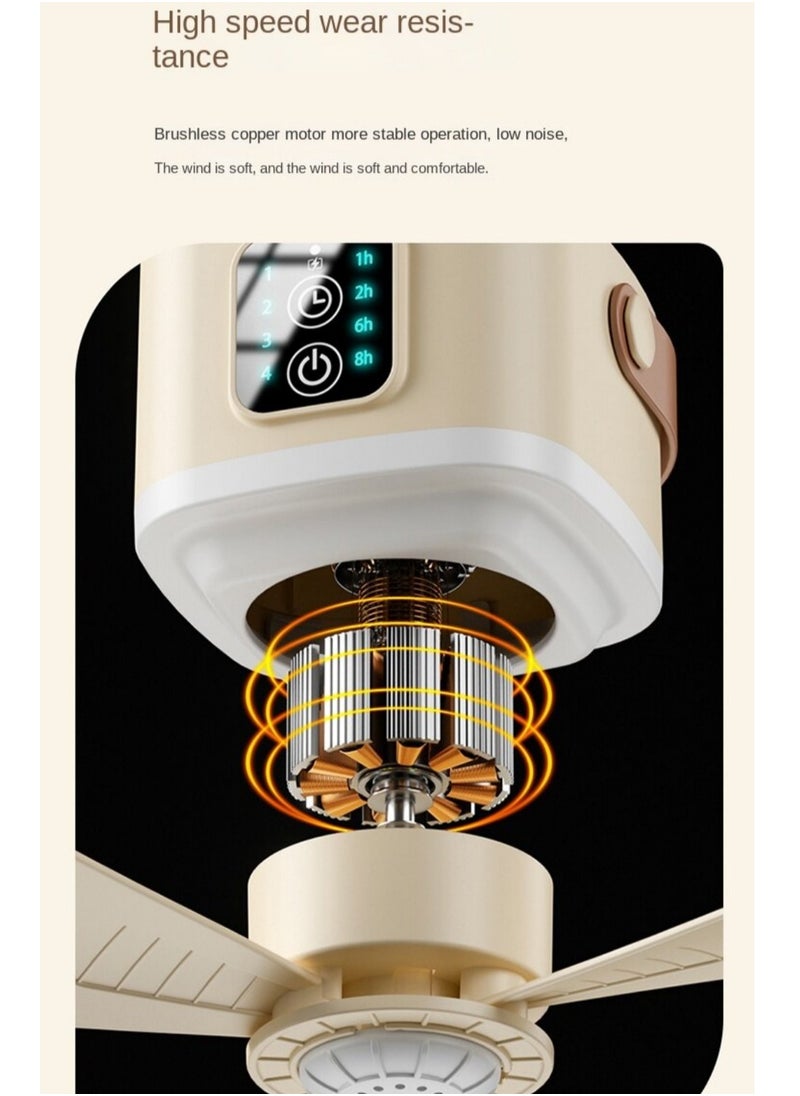 New ceiling fan with three blades, powerful ceiling fan, 7200mAh large battery