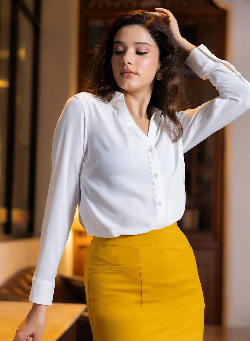 Zigzag Side Pocket Ponte Bodycon Skirt