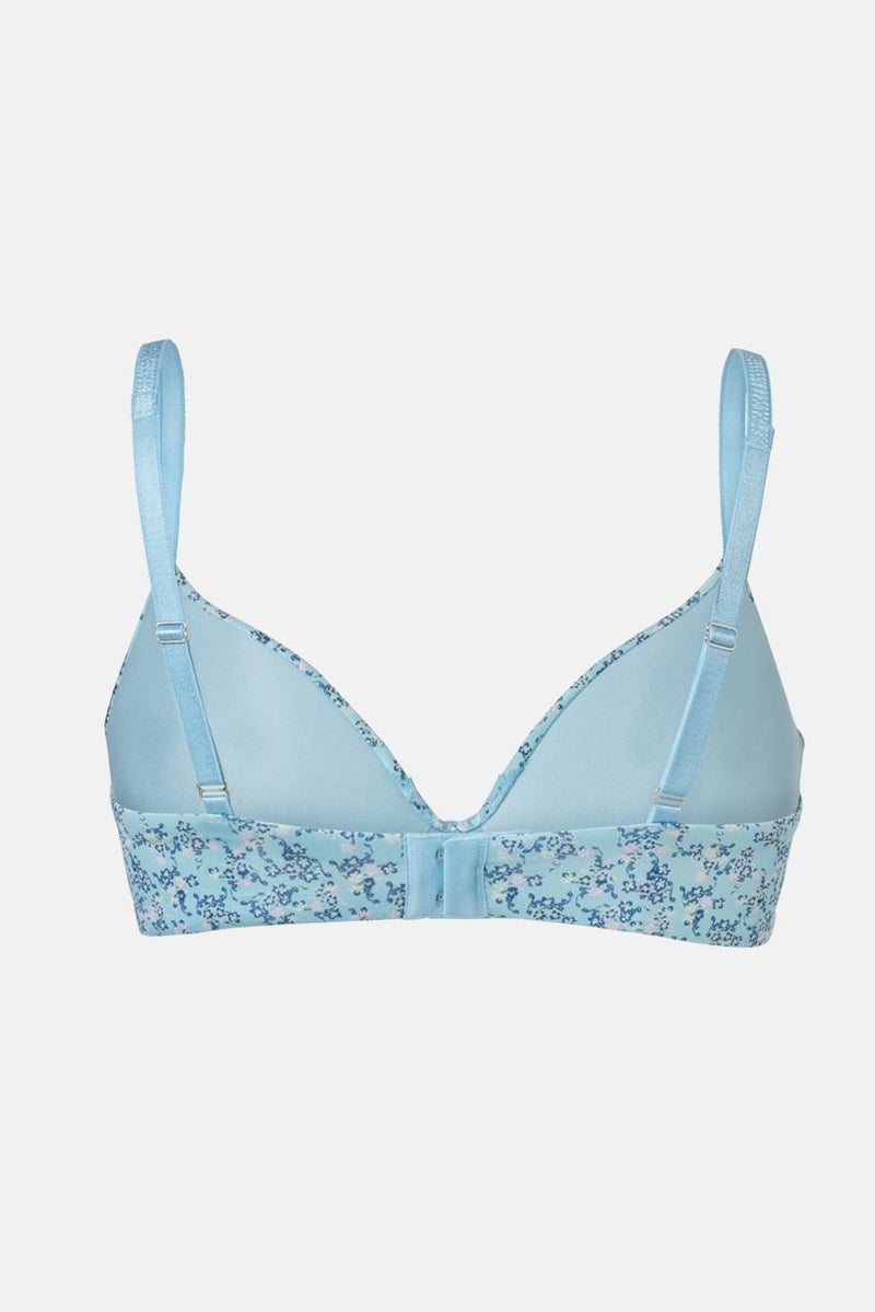 Tchibo Women Padded Non Wire Soft Cup Bra, Turquoise  - Image 2
