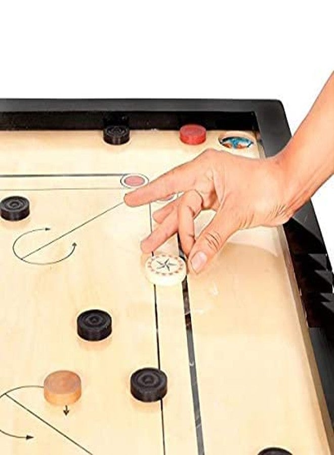 ZHTC Carrom Board Large 32 inch 4mm Full Size Matte Finish for Kids Men Women Adults Serious Professional with Coins, Striker and Powder Made of Assam Plywood Carrom Board Best Smooth Board - Image 3