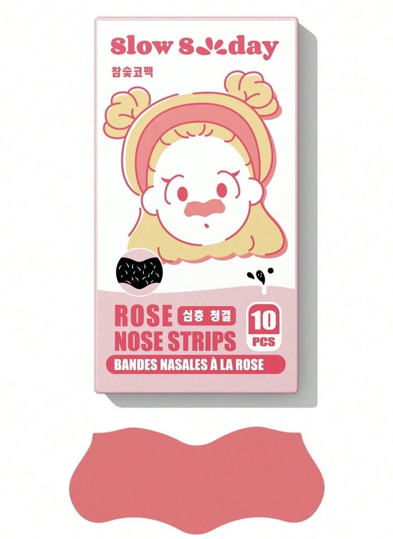 Slow Sunday - Rose Nose Strips (10 Pcs) - To Purify the Skin - Image 1