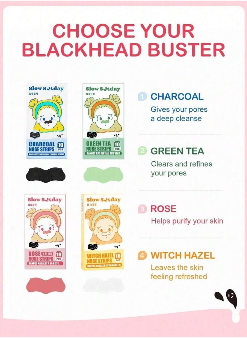 Slow Sunday - Rose Nose Strips (10 Pcs) - To Purify the Skin - Image 1