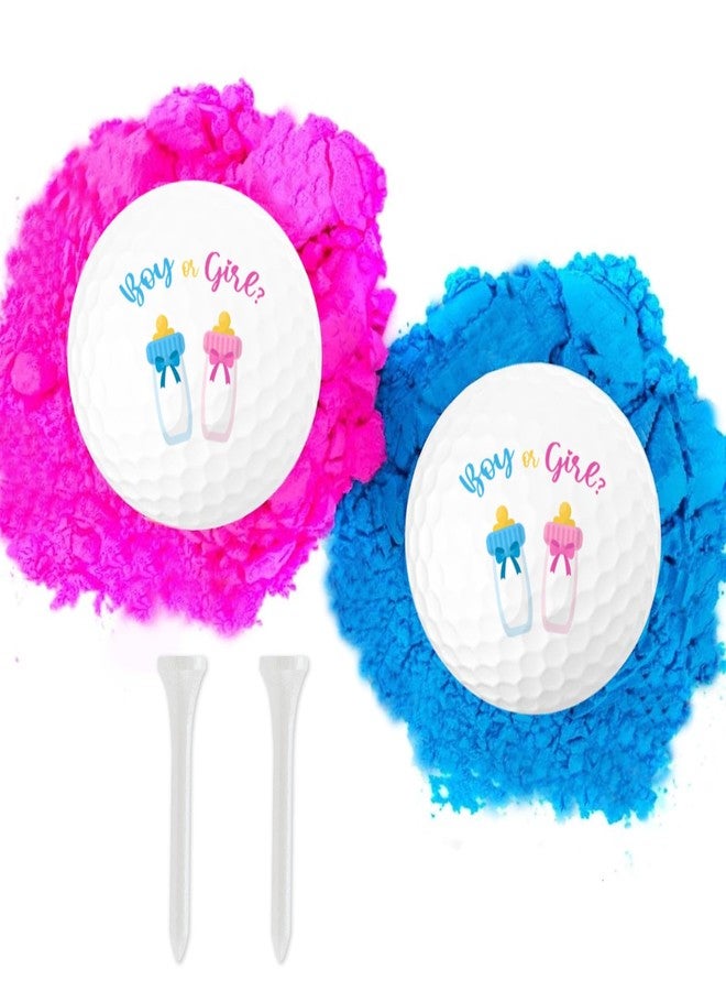 FORSHEEP Gender Reveal Exploding Golf Balls, Pregnancy Announcement Golf Game Set, Boy or Girl Exploding Sport Balls with Powder, Baby Bottle Sign Putters or Pearls/Baby Reveal Ideas Party Supplies - Image 1