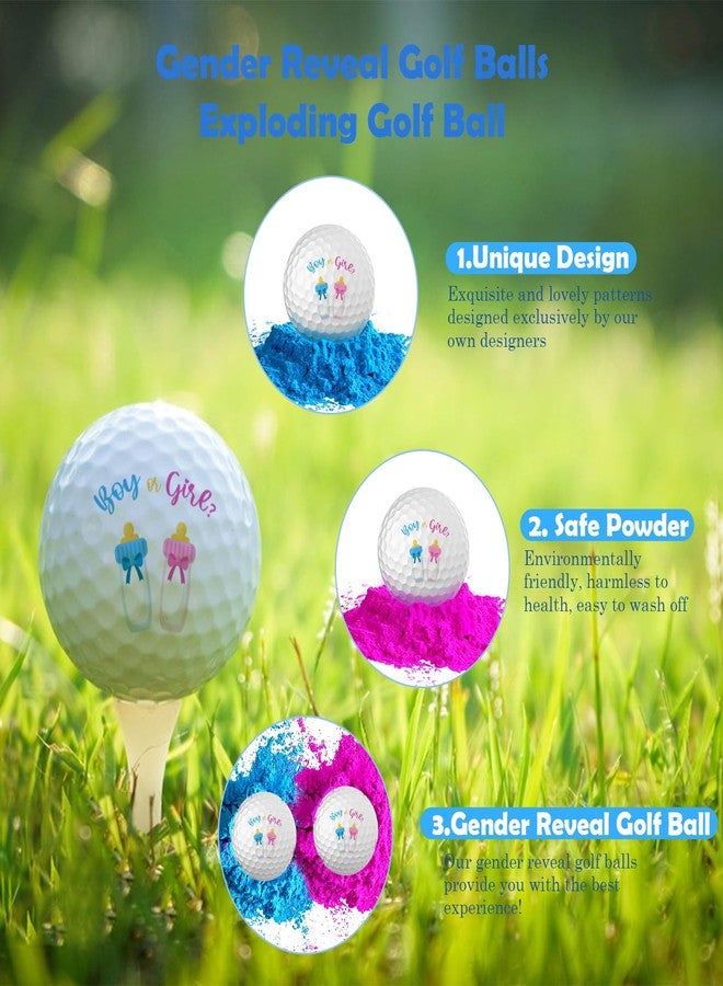 FORSHEEP Gender Reveal Exploding Golf Balls, Pregnancy Announcement Golf Game Set, Boy or Girl Exploding Sport Balls with Powder, Baby Bottle Sign Putters or Pearls/Baby Reveal Ideas Party Supplies - Image 4