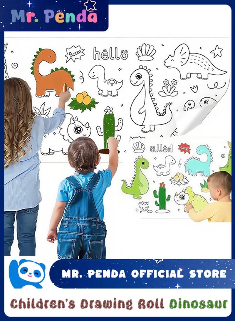Mr. Penda Children's Drawing Roll, Coloring Paper Roll for Kids, Kids Craft Painting Color Filling Paper, DIY Painting Paper for Girls and Boys (Dinosaur) - Image 1