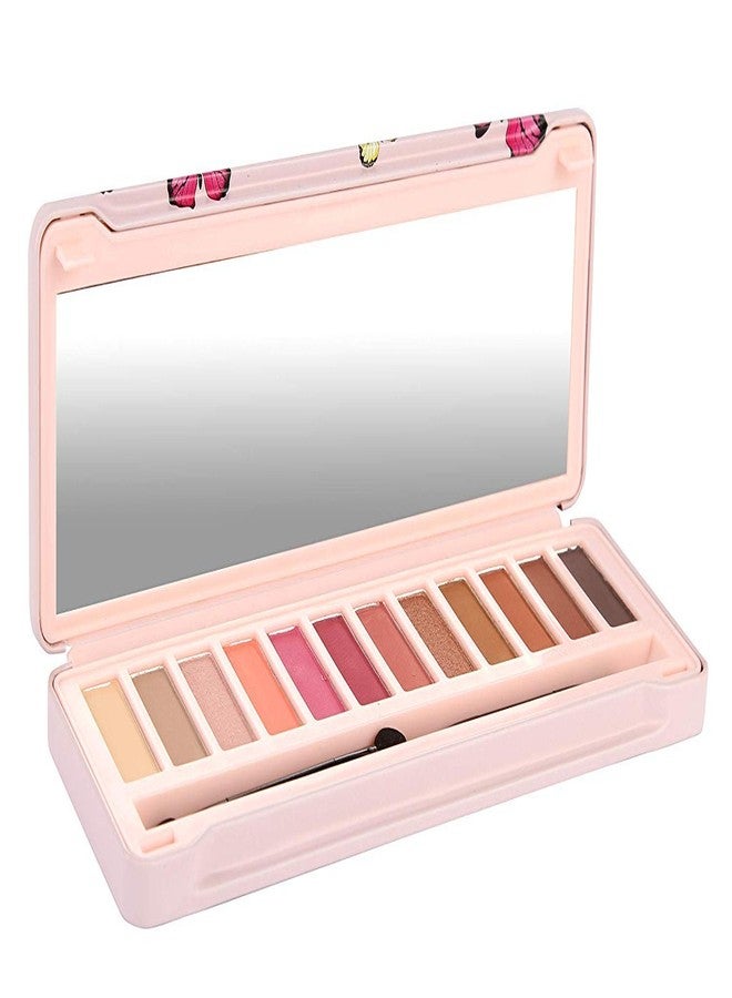 BYS Nude 4 Eyeshadow Palette, 12 Color Collection in Tin Kit with Mirror - Highly Pigmented Matte & Metallic Shades - Image 4