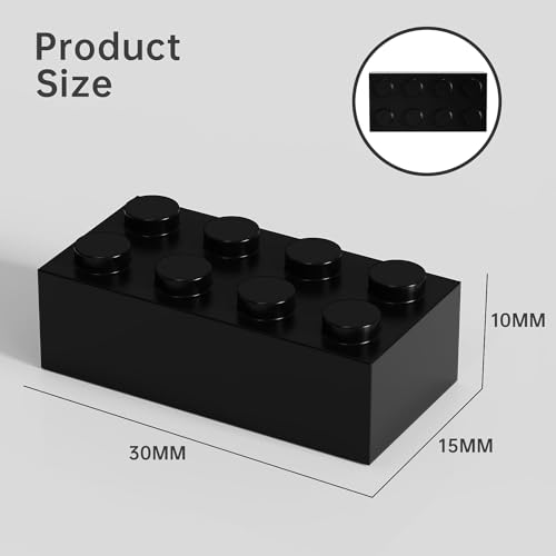 YUJHITP 100 Piece Bulk 2x4 Building Bricks Compatible with Lego Flat Black Bricks - Image 5