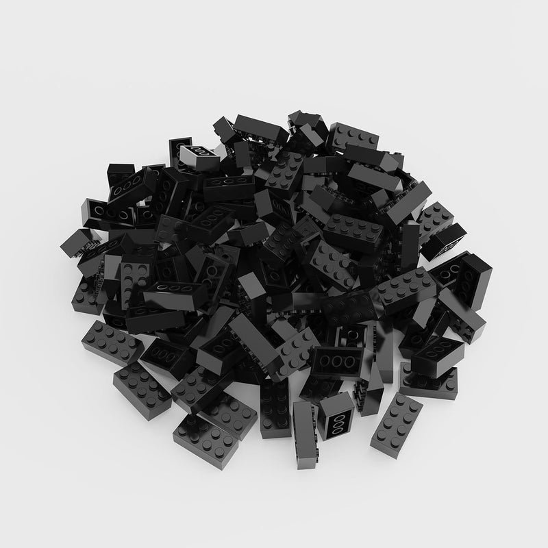 YUJHITP 100 Piece Bulk 2x4 Building Bricks Compatible with Lego Flat Black Bricks - Image 3