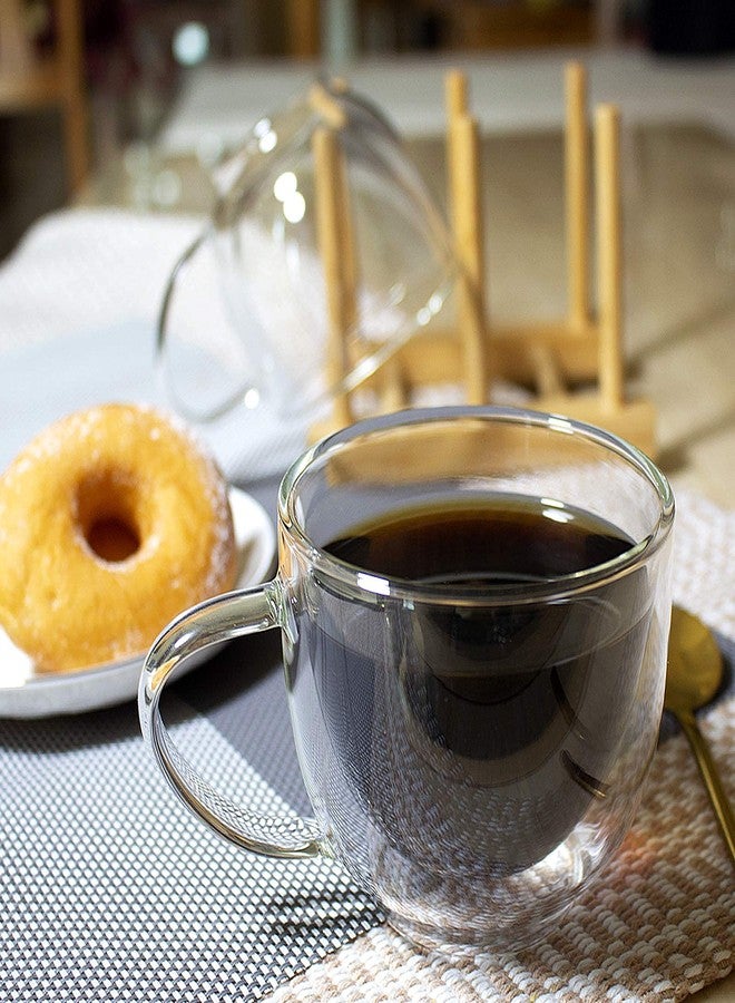 باسكيتي أكواب زجاجية من باسكتي للكابتشينو سعة 200 مل - أكواب قهوة وإسبريسو شفافة مزدوجة الجدار معزولة بمقابض للمشروبات الساخنة، أكواب زجاجية أنيقة، (عبوة من قطعتين) - Image 5