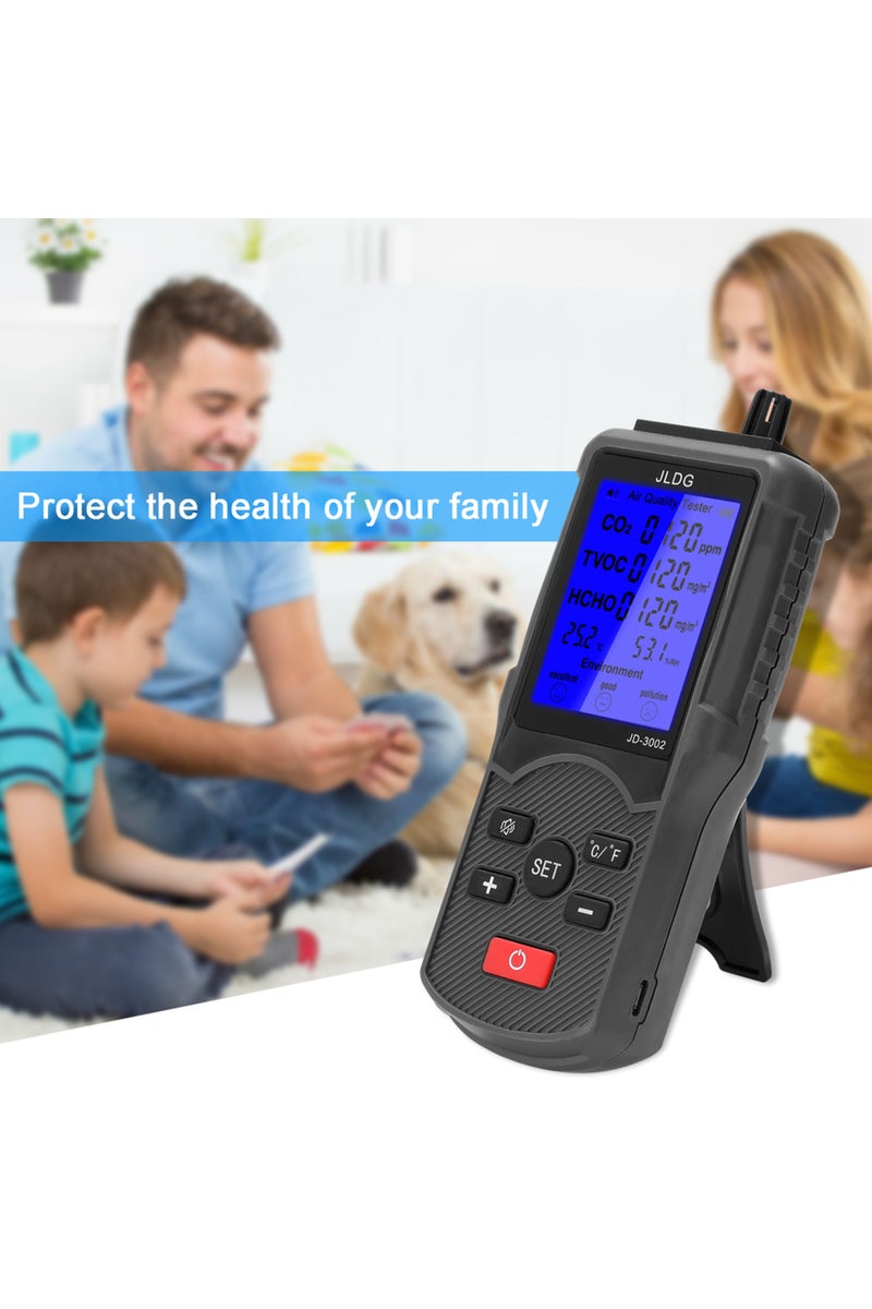 إيروريكس جهاز اختبار جودة الهواء 8 في 1، مقياس ثاني أكسيد الكربون، محلل غاز، مستشعر ثاني أكسيد الكربون، مقياس المركبات العضوية المتطايرة، مستشعر ثاني أكسيد الكربون، مقياس درجة الحرارة... - Image 3