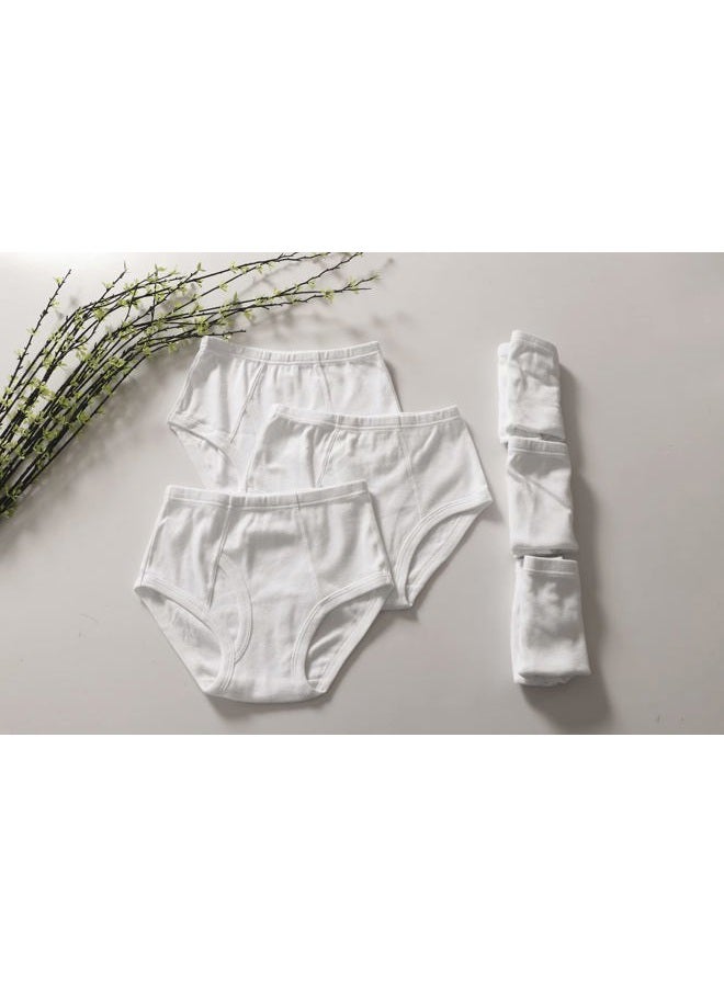 Winging Day Boys' Cotton 6-Pack All White Briefs Underwear Size 12T, White Brief 005, 12 - Image 3