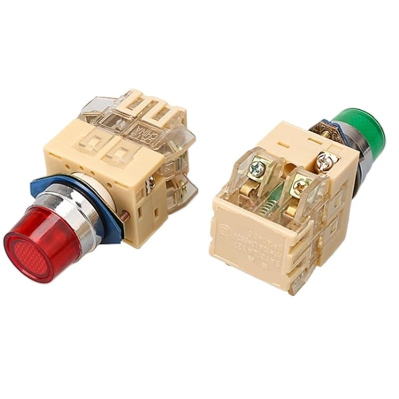 Red 6 3V Power Supply Start Stop Self Reset Light Button Switch 22mm SAY7 F LAY3 11D 1 NO NC - Image 3