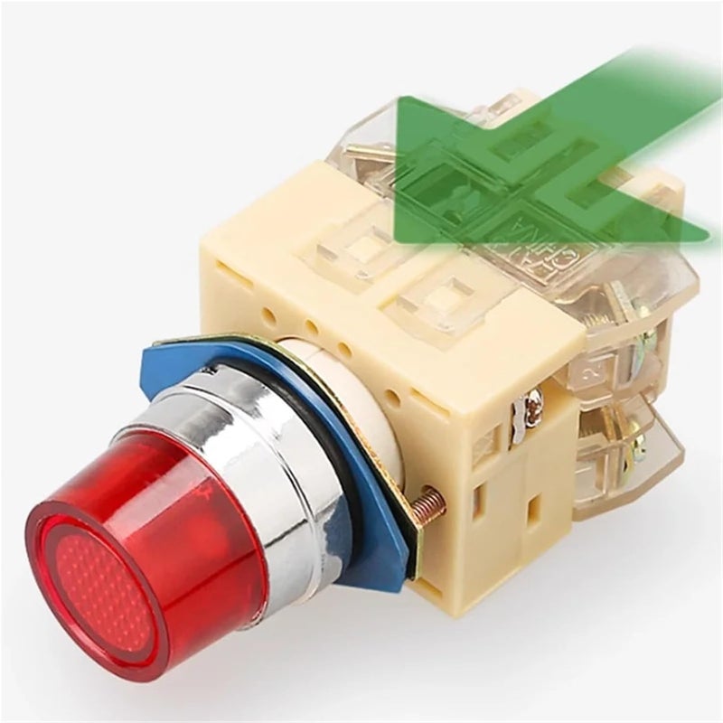Red 6 3V Power Supply Start Stop Self Reset Light Button Switch 22mm SAY7 F LAY3 11D 1 NO NC - Image 5