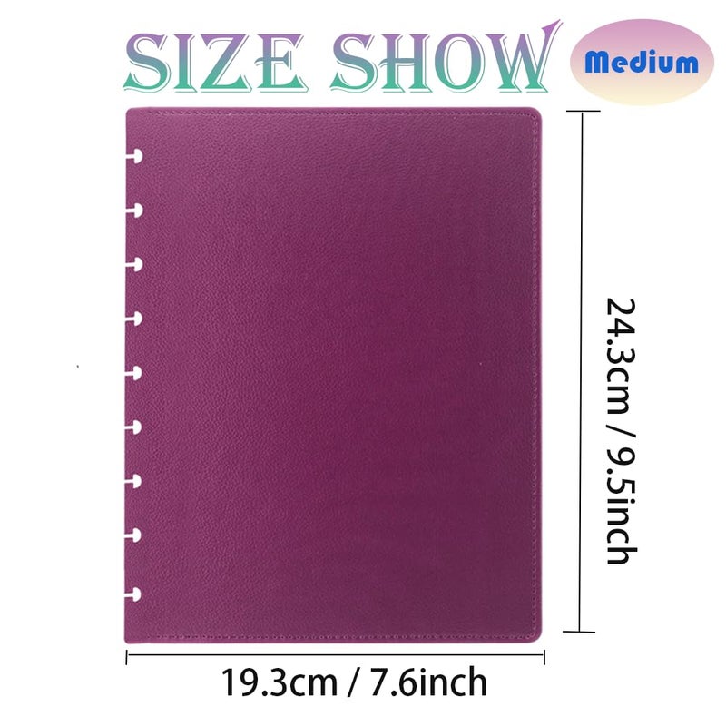 ITSYHPRO Medium Size Discbound Journal PU Leather Covers(1 Pair) Compatible with Circa Arc TUL and Happy Planner(Dark Pink,Medium) - Image 2